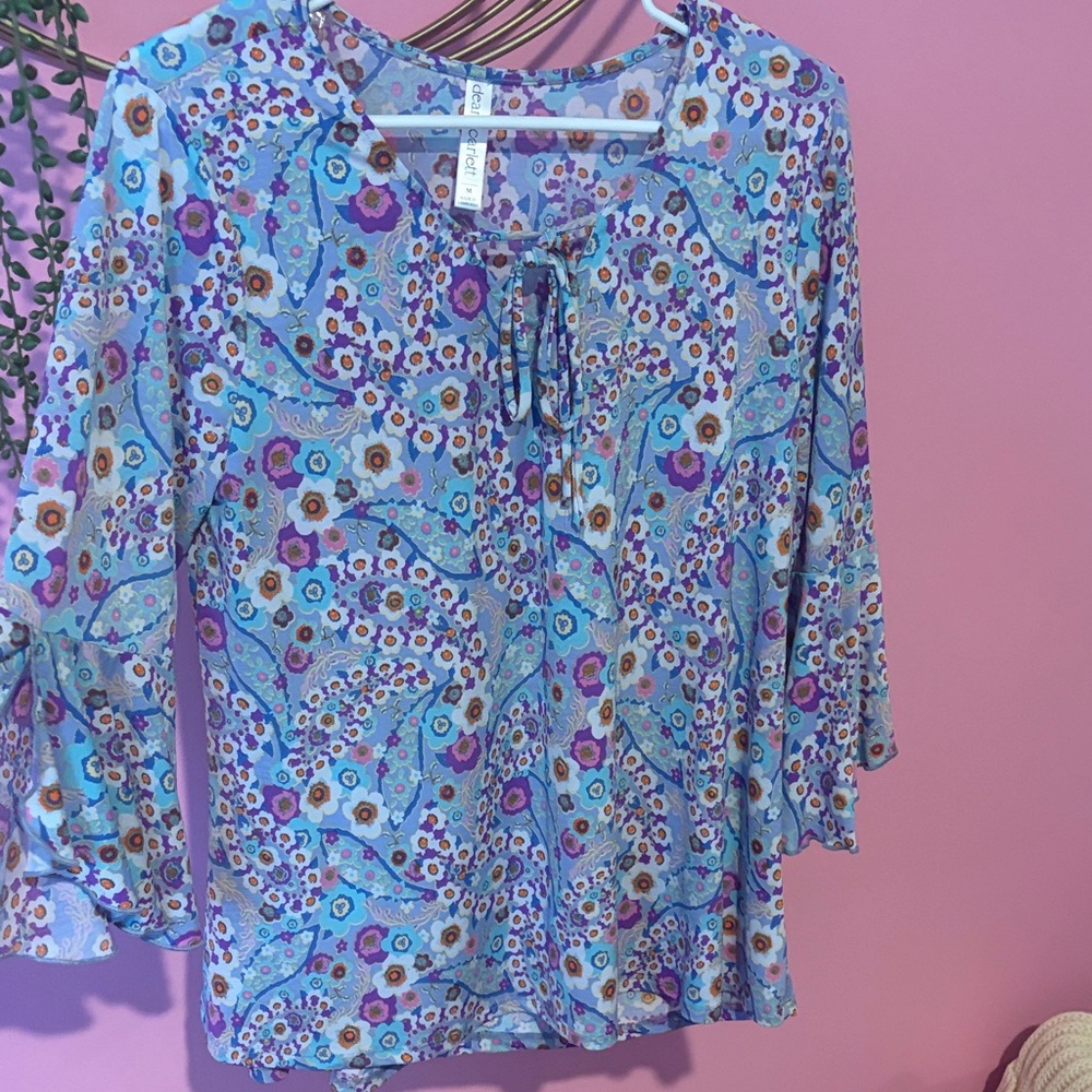 Scarlett Blue and Purple Floral Blouse